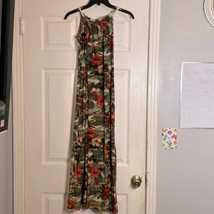 Green Floral Long Dress